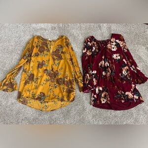 Medium women's shirts •barely worn floral top blouse business casual work outfit